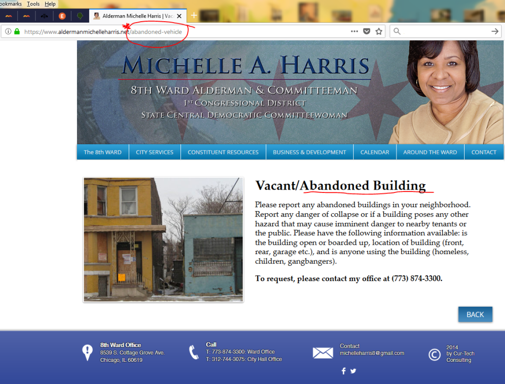 page from Michelle Harris site that was changed